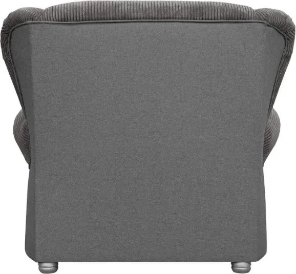 Chaise longue grigio tortora con rivestimento in velluto a coste Lord – Ropez