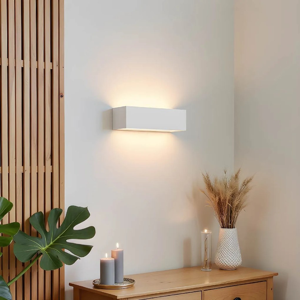 Applique da Parete in Gesso-Ceramico VEGA E27 Pitturabile da Interno