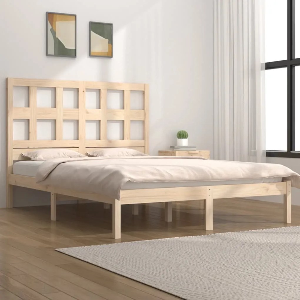 Giroletto Senza Materasso 160x200 Cm İn Legno Massello Di Pino /