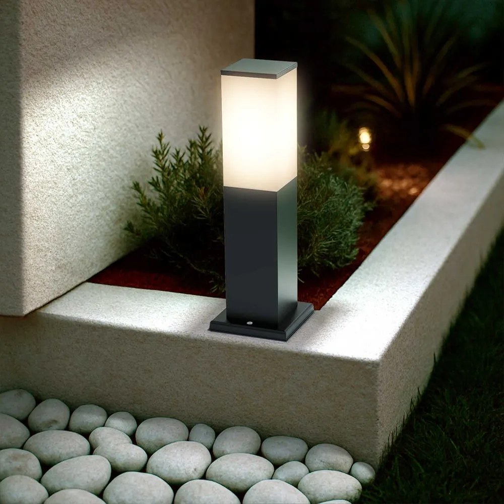 Paletto da Giardino 40cm in acciaio inox NERO, IK06, IP54, base E27 Base E27