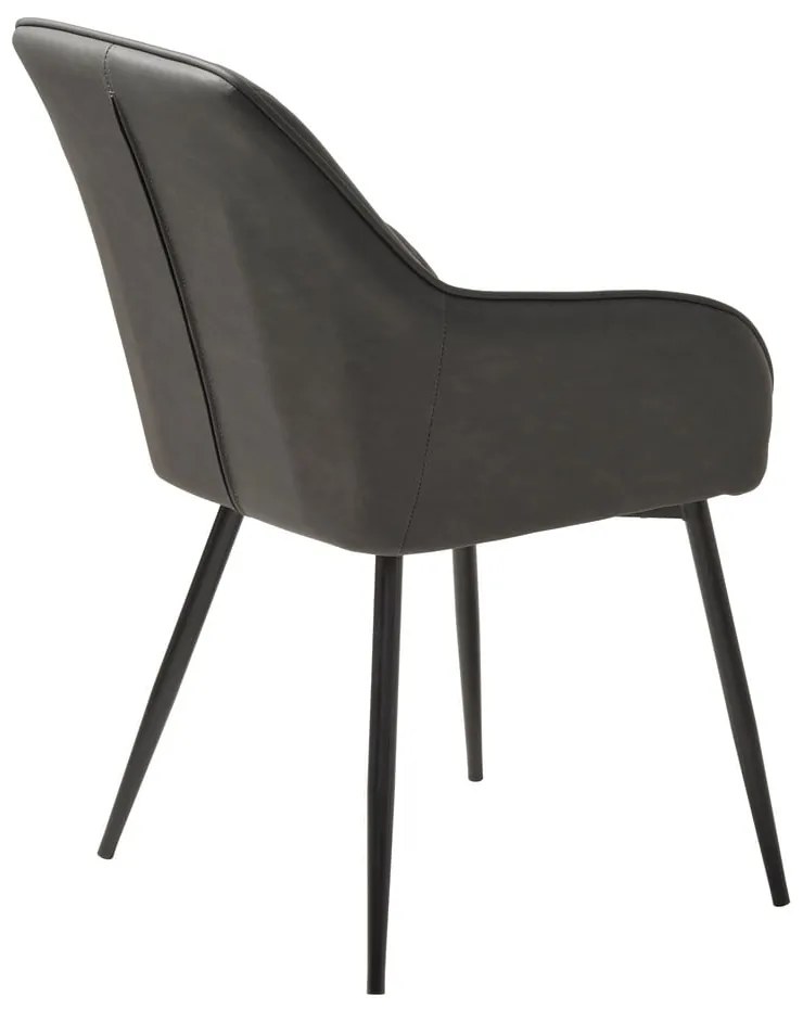 Set di sedie da pranzo grigio scuro in imbottito con braccioli 2 pz Nolan Stripe – Unique Furniture