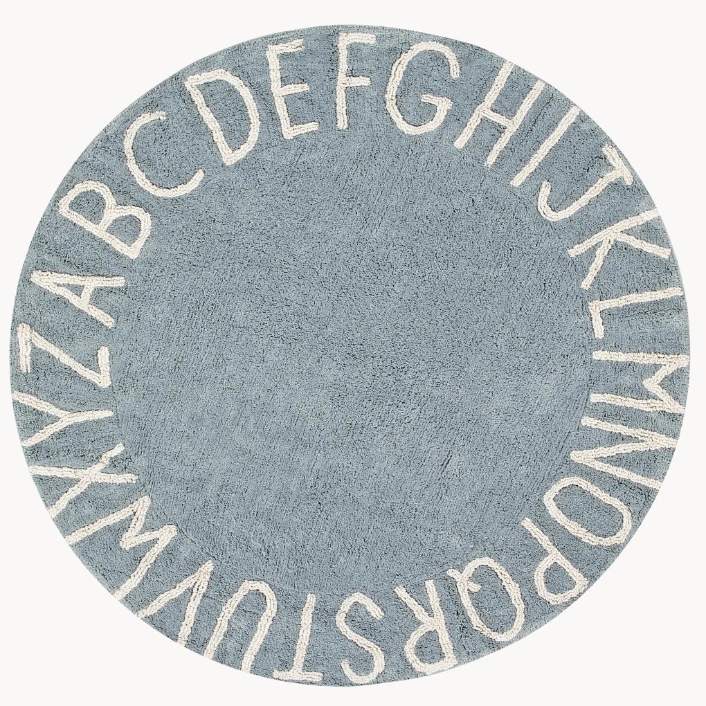 Tappeto rotondo per bambini con lettere disegnate ABC
