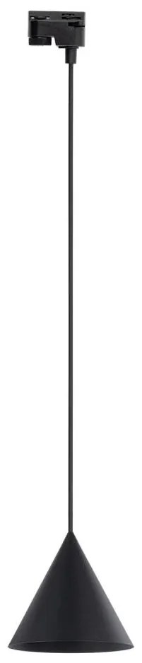 Lampadario su filo per sistema a binario CONO 1xE27/15W/230V nero