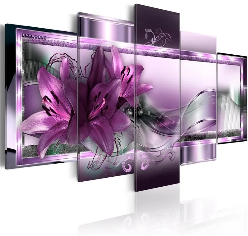 Quadro  Purple Lilies  Colore Viola, Dimensioni e Misure 200x100