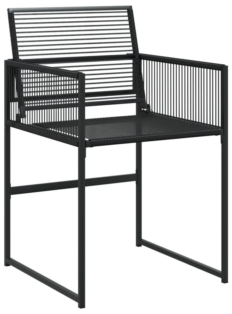 Set da pranzo da giardino 11 pz in polyrattan nero