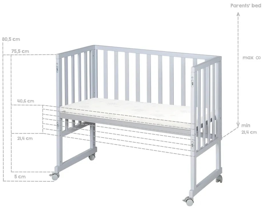Lettino grigio 90x45 cm - Roba