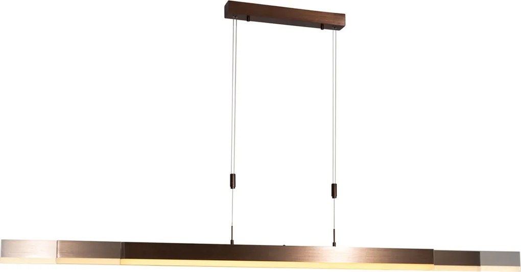 Lampada a sospensione regolabile bronzo scuro con LED dimmerabile - Lamba