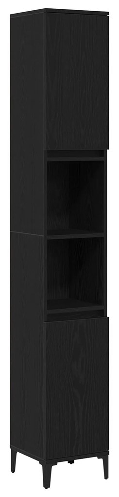 Set di mobili da bagno set di 3 quercia nera legno ingengerizzato