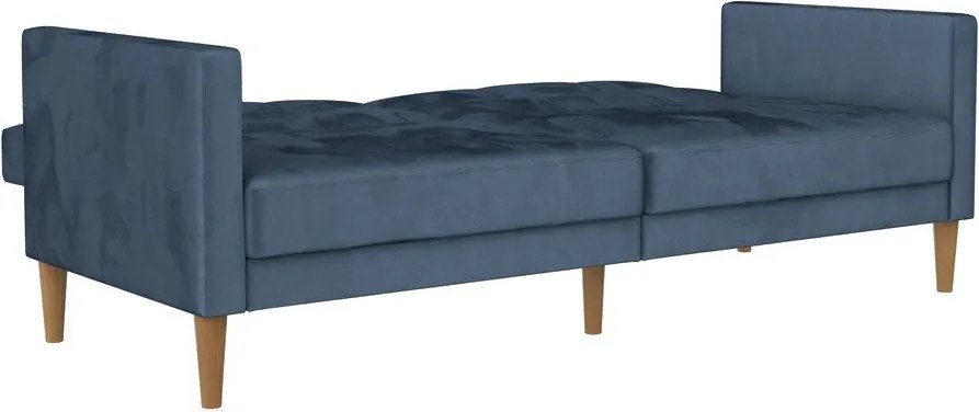 Divano letto in velluto blu 207 cm Lilly - Støraa