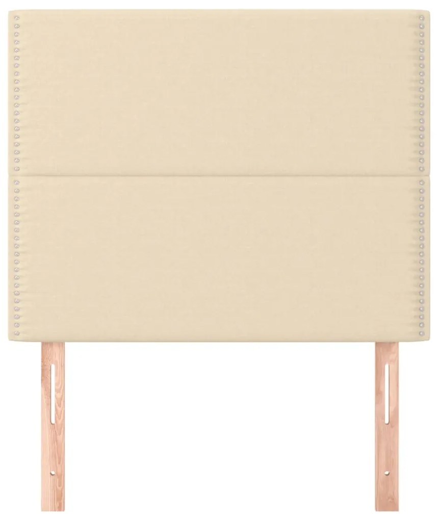 Testiera 2 pz crema 100x5x78/88 cm in tessuto
