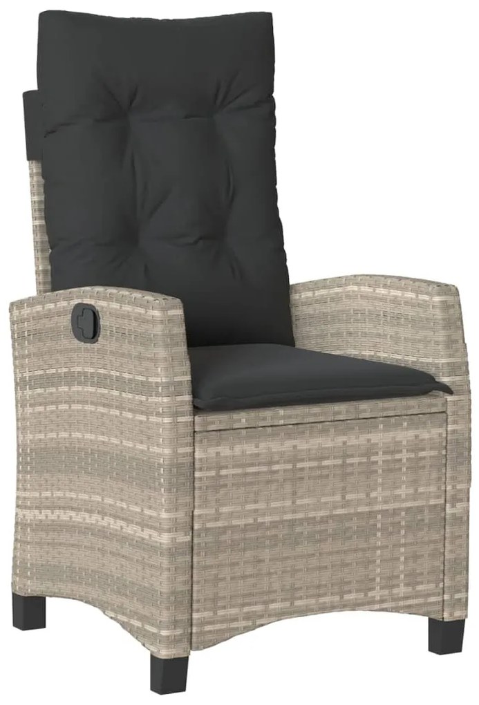 Set pranzo da giardino 5pz con cuscini grigio chiaro polyrattan