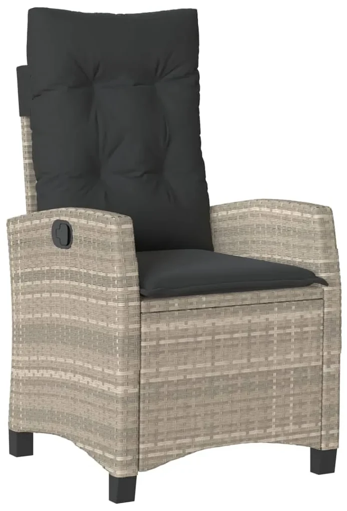 Set pranzo da giardino 5pz con cuscini grigio chiaro polyrattan