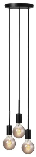 Nordlux - Lampadario a sospensione con cavo PACO 3xE27/25W/230V nero