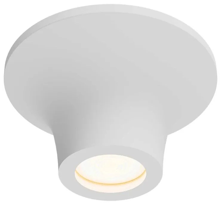 Plafoniera LED GU10 e GU5.3 in Gesso Pitturabile Rotonda Ø167x90mm Base GU10