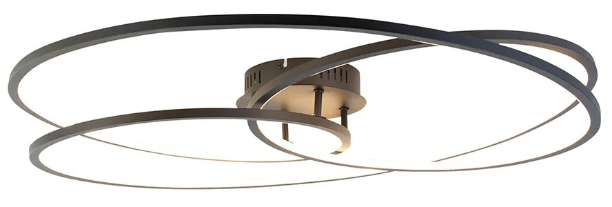Plafoniera nera 78 cm incl. LED dimmerabile a 3 livelli - Rowin