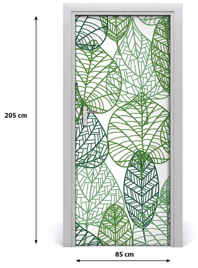 Adesivo per porta Foglie 85x205 cm