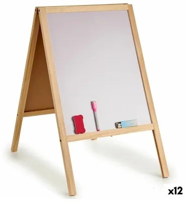 Lavagna 2 in 1 Legno Metallo 44 x 70 x 3 cm (12 Unità)
