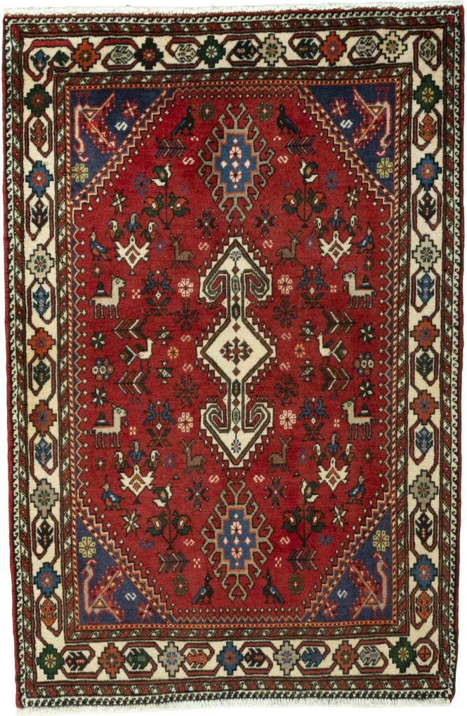 Shiraz Tappeto persiano 120x80 Rosso (Iran) Annodato A Mano
