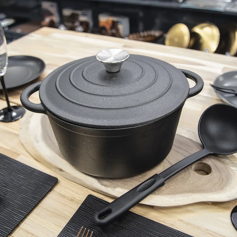 Pentola in ghisa con coperchio incluso adatta all'induzione 4 l LITINA – Orion