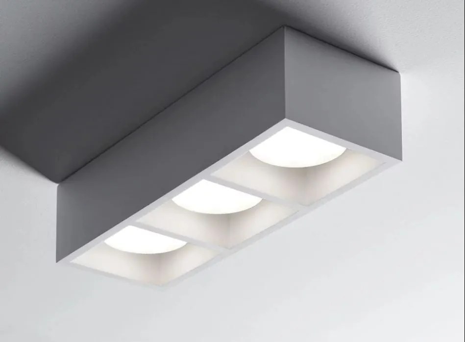 Sforzin illuminazione lampada a soffitto, parete in gesso mylasa cubotto 3 luci gx5,5 T296 (ULTIMO PEZZO DISPONIBILE)