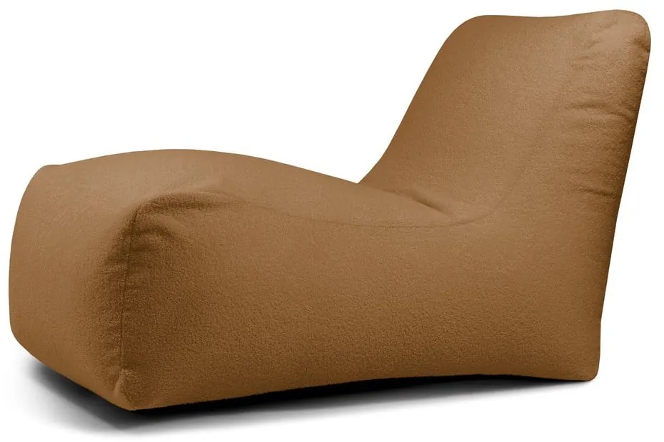 Puof a sacco marrone con rivestimento in bouclé Lounge – SLOWDOWN