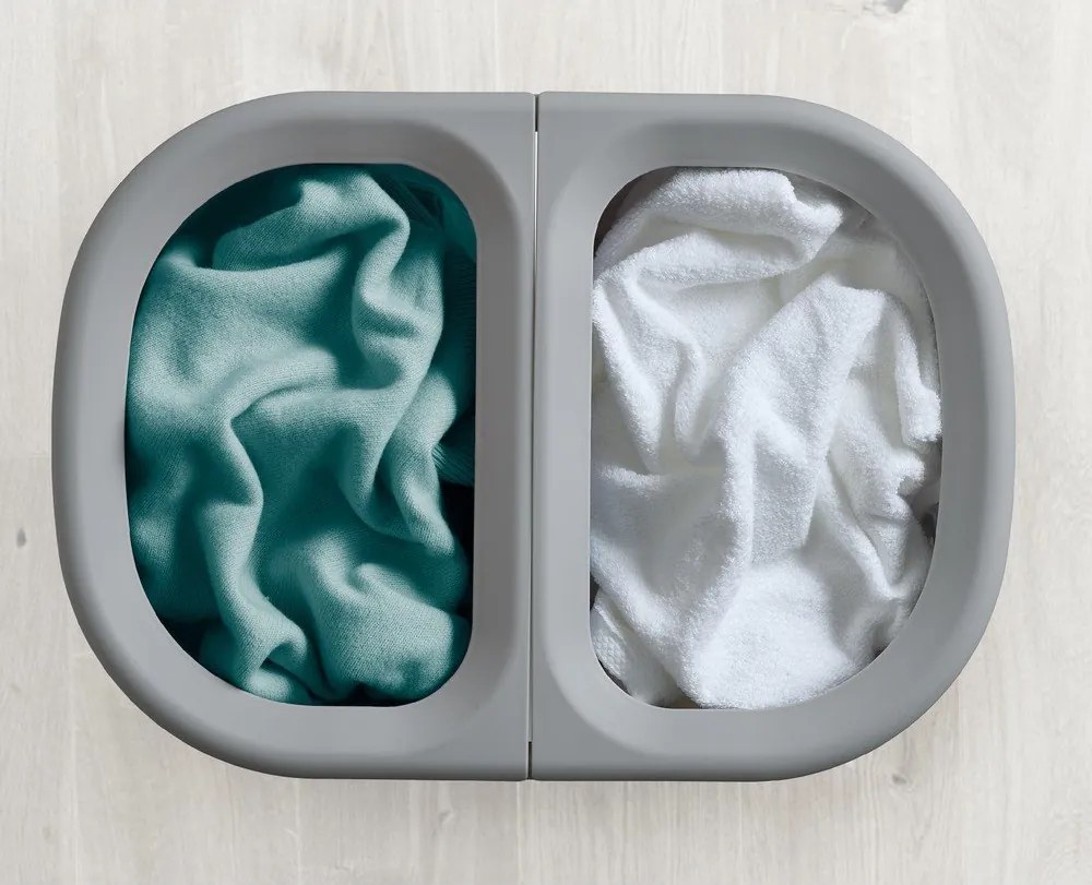 Cesta per il bucato grigio chiaro in tessuto 2x40 l Duo – Joseph Joseph