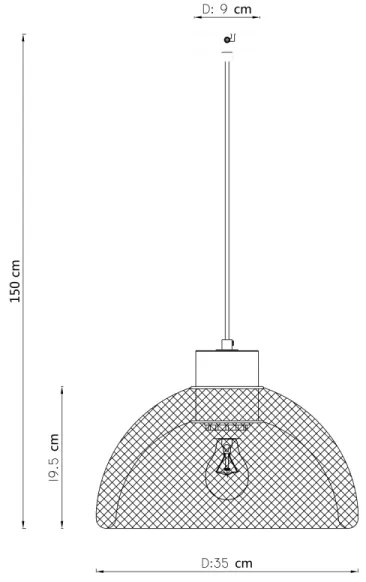 Globo 15393 - Lampadario a sospensione con filo VITIANO 1xE27/60W/230V