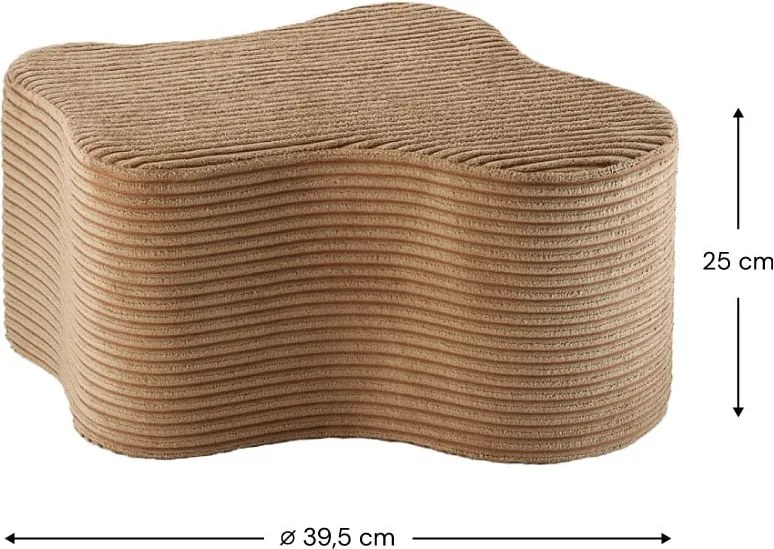 Pouf per bambini marrone con rivestimento in velluto a coste Cloud – Wigiwama