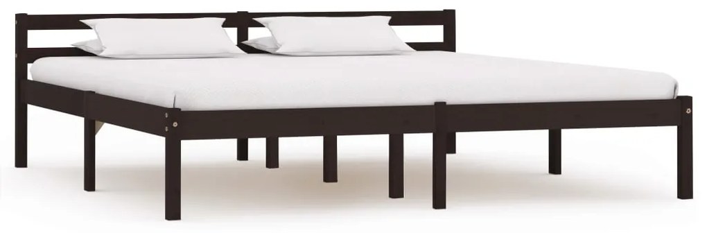 Giroletto Senza Materasso Marrone Scuro 160x200 Cm Legno Pino /