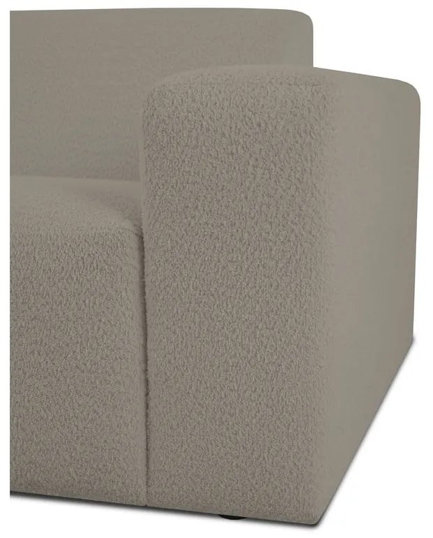 Modulo divano marrone chiaro in tessuto bouclé (angolo destro) Roxy - Scandic