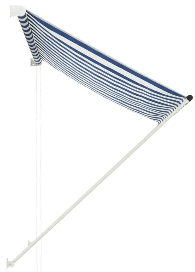 Tenda da Sole Retrattile 150x150 cm Blu e Bianco