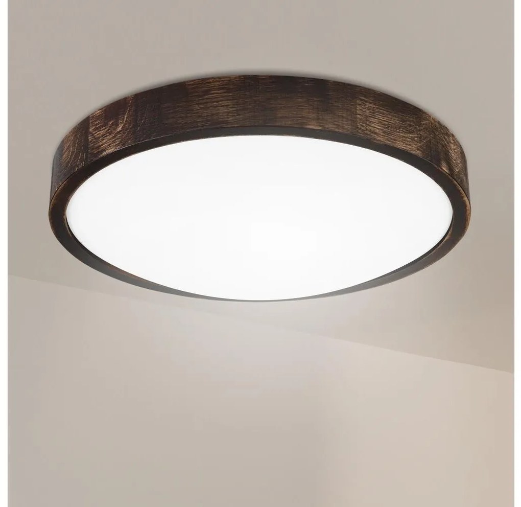 Brilagi - Plafoniera LED CARVALHO SLIM SMOKEY LED/36W/230V rovere Ø 37,5 cm
