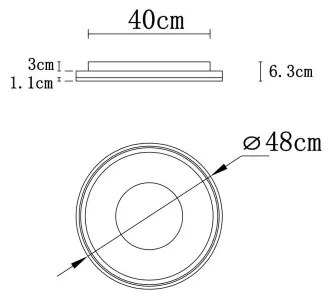 Globo 48558-48 - Lampada LED da soffitto EILA 48W/230V pr.48 cm + DO