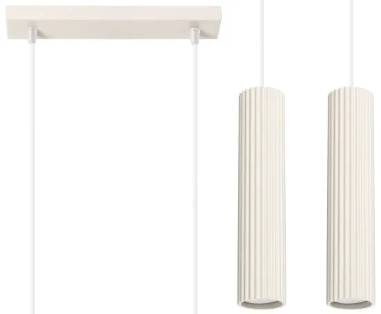 Sollux SL.1593 - Lampadario a sospensione con filo KARBON 2xGU10/10W/230V color crema