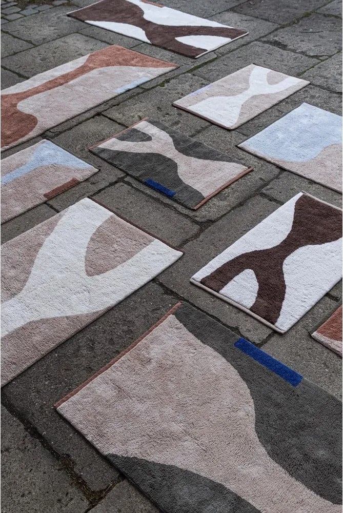 Tappeto in cotone lavabile bianco e marrone 50x80 cm Figura - Mette Ditmer Denmark