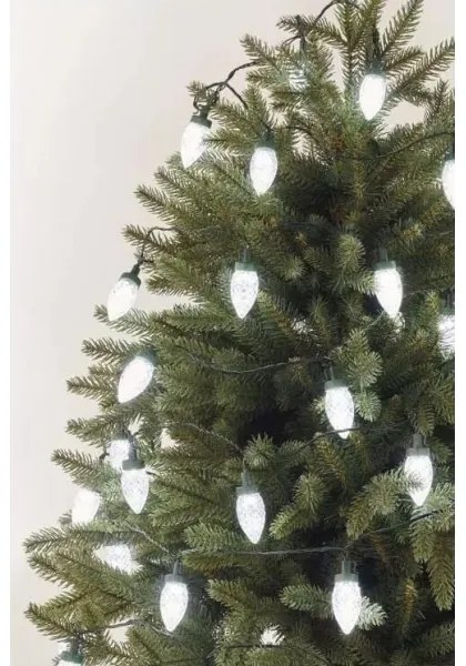 Catena luminosa LED per esterni, 50 LED / 8 funzioni, 14,8 m, IP44, bianco freddo