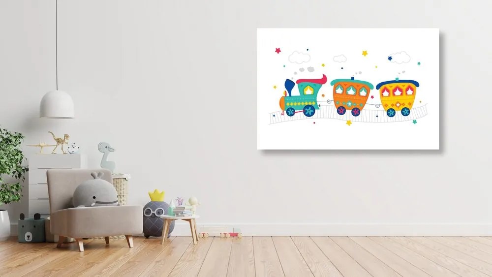 Quadro su tela – Trenino pastello