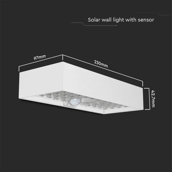 Applique a LED solare con sensore LED/6W/3,7V IP65 4000K bianco