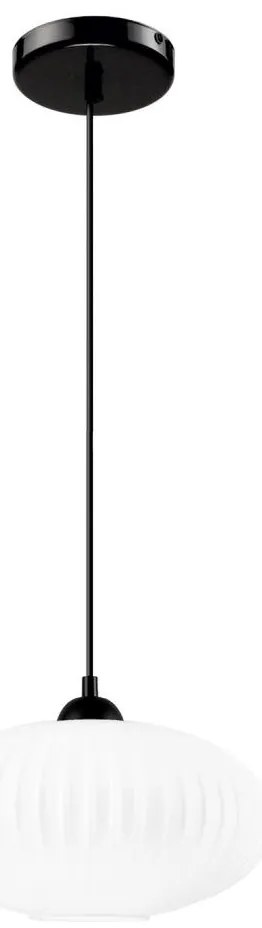 Lampadario a sospensione con filo HARMA 1xE27/15W/230V diametro 30 cm bianco/nero