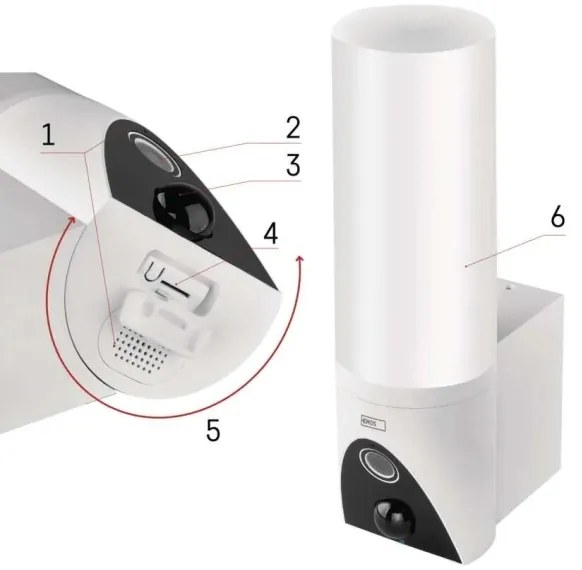 LED Telecamera smart per esterni con luce GoSmart LED/12W/230V IP65 Wi-Fi Tuya bianco