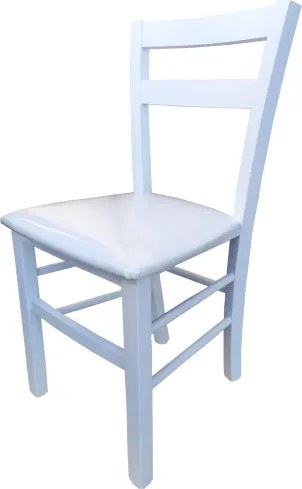 Sedia in legno con seduta ecopelle MINA Set da 2 Bianco