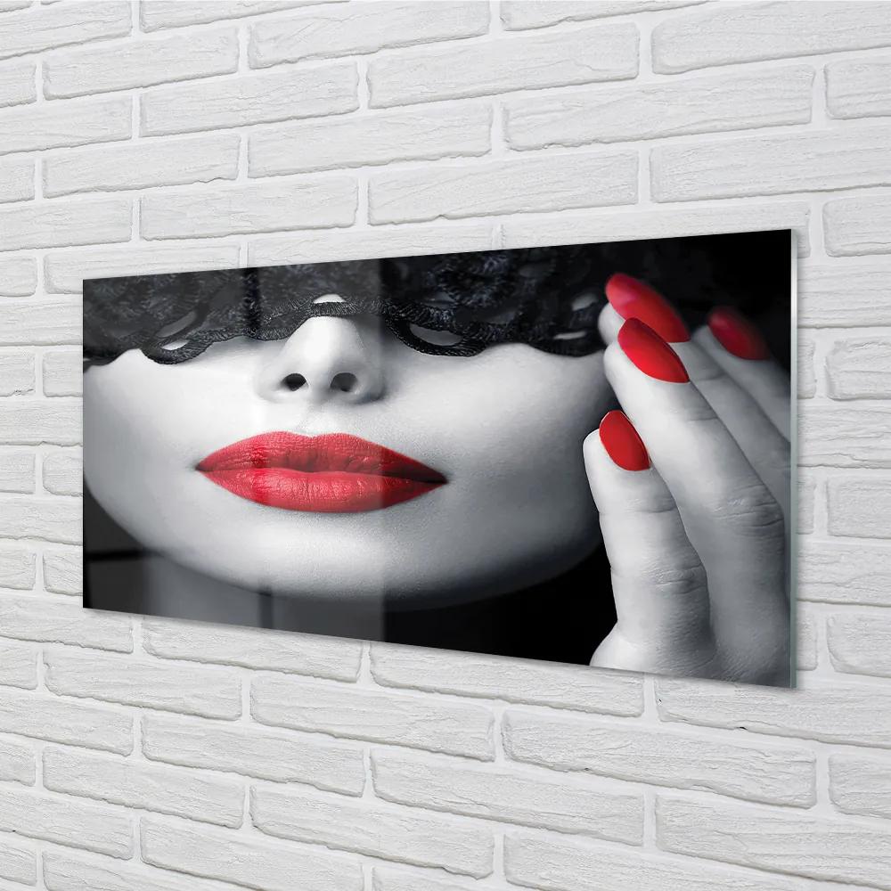 Rivestimento parete cucina Labbra rosse della donna 100x50 cm