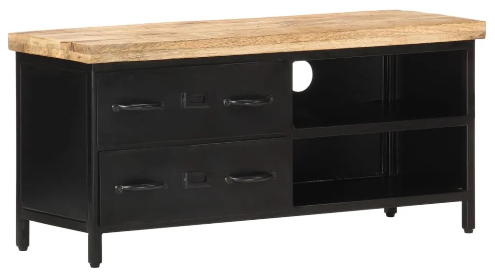 Mobile Porta Tv 90x30x41 Cm İn Legno Di Mango Grezzo /