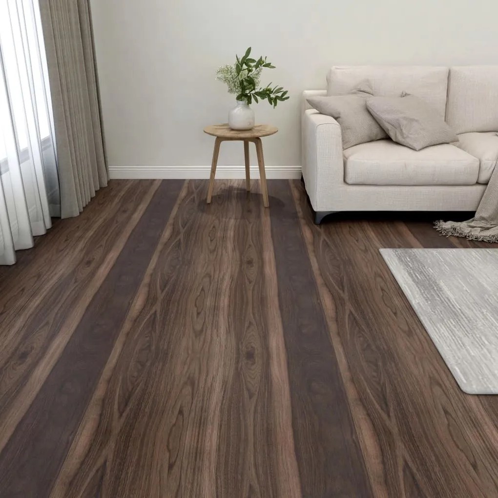 Listoni Pavimenti Autoadesivi 55 Pz İn Pvc 5,11m² Marrone Scuro /