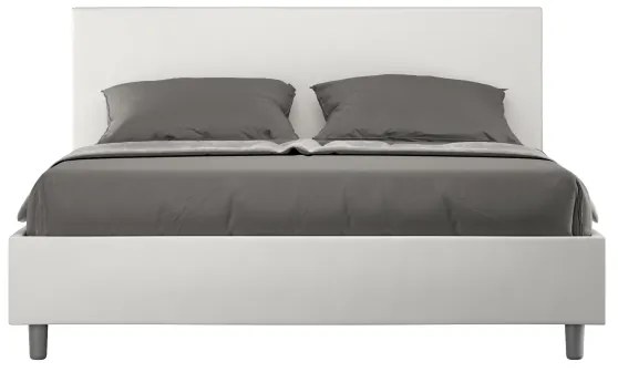 Letto matrimoniale contenitore imbottito 160x190 similpelle bianco Adele
