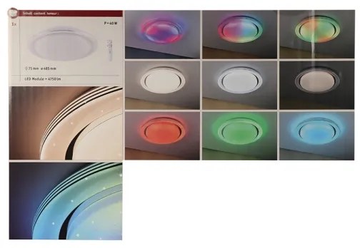 Paulmann 70547 - LED RGBW/38,5W Plafoniera dimmerabile RAINBOW 230V + TC