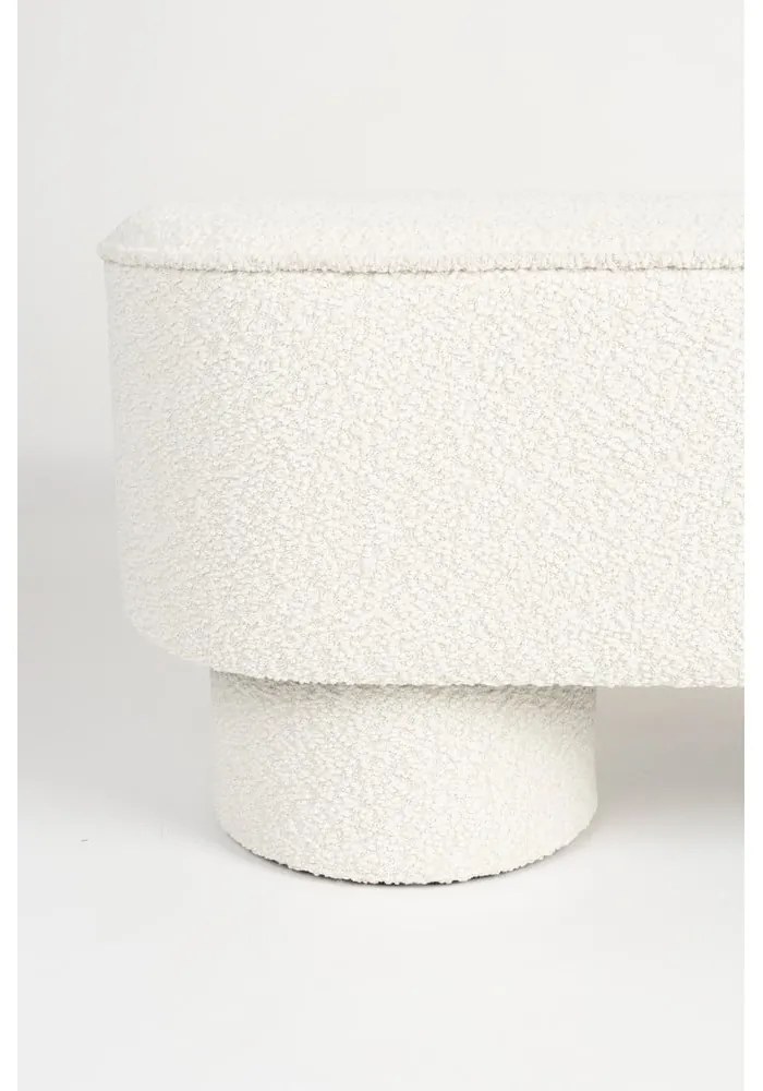 Panchina bianca con rivestimento in bouclé Marcos – White Label