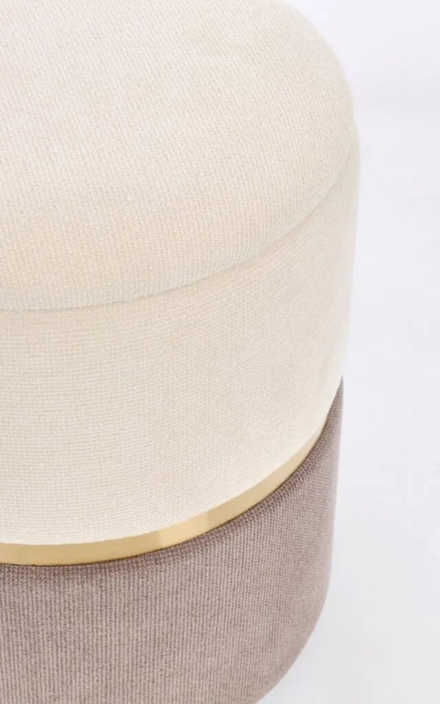 Set di 2 Pouf contenitore RADINKA in tessuto crema e rosa
