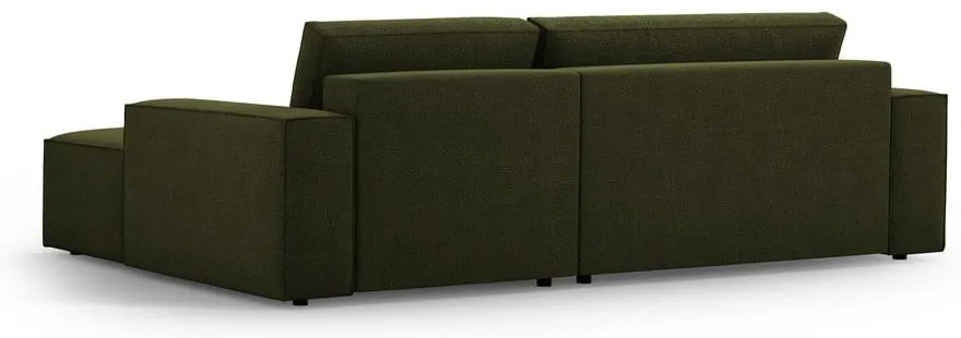 Divano letto angolare verde scuro in tessuto bouclé (angolo destro) Jodie - Micadoni Home