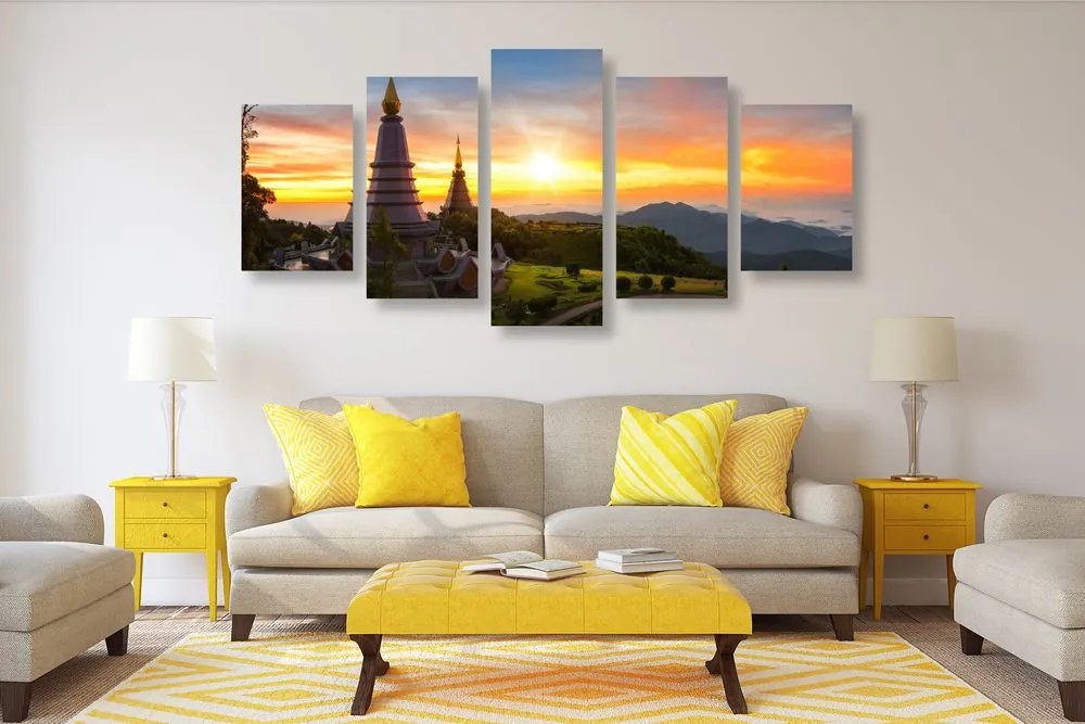 Quadri 5 pezzi – Alba su Thailandia